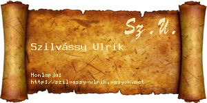 Szilvássy Ulrik névjegykártya
